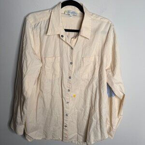 Kerri Rosenthal Women's Yellow Casual Button Down Shirt - Size XL Extra Large